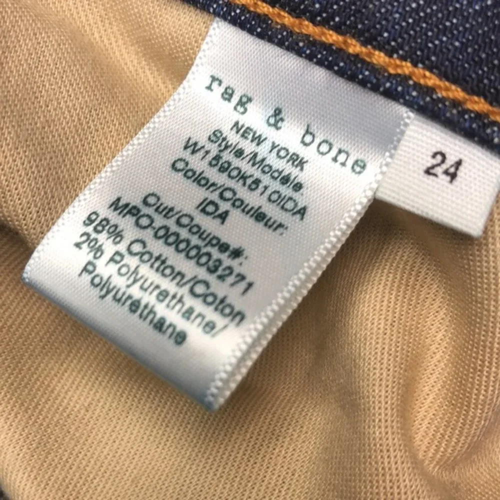 LIKE NEW RAG & BONE DRE STRAIGHT JEANS 24x30 MADE IN USA 🇺🇸